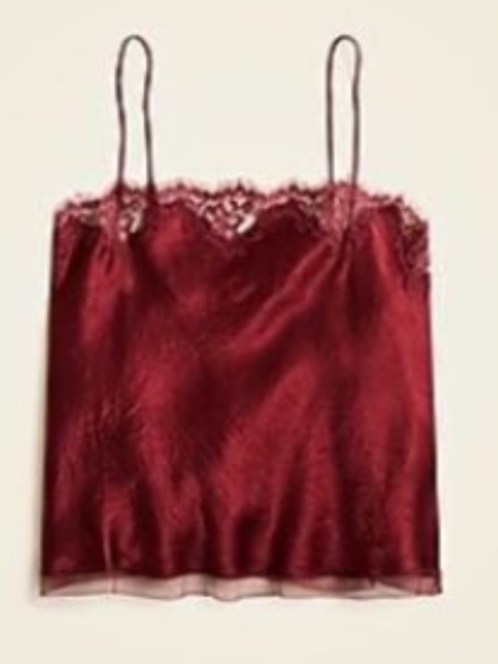 J.Crew Burgundy Lace Satin Cami Holiday Christmas Party Top NWT XL